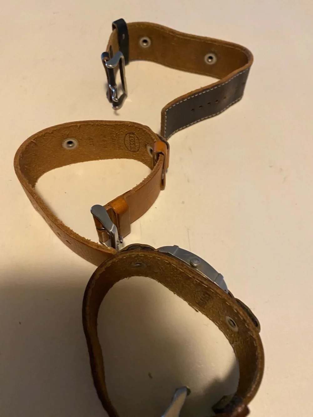 Fossil Triple Leather Watch Strap Set in Tan, Brown and Dark Brown